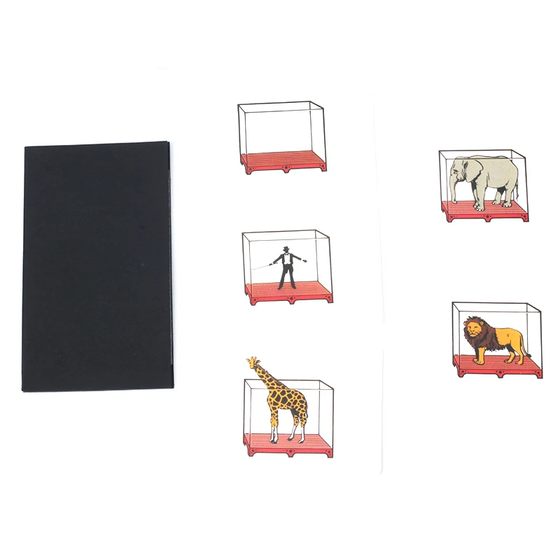 

Funny Circus Magic Toy Animals Cage Cards Magic Tricks Easy Play Kids Toy Comedy Accessories