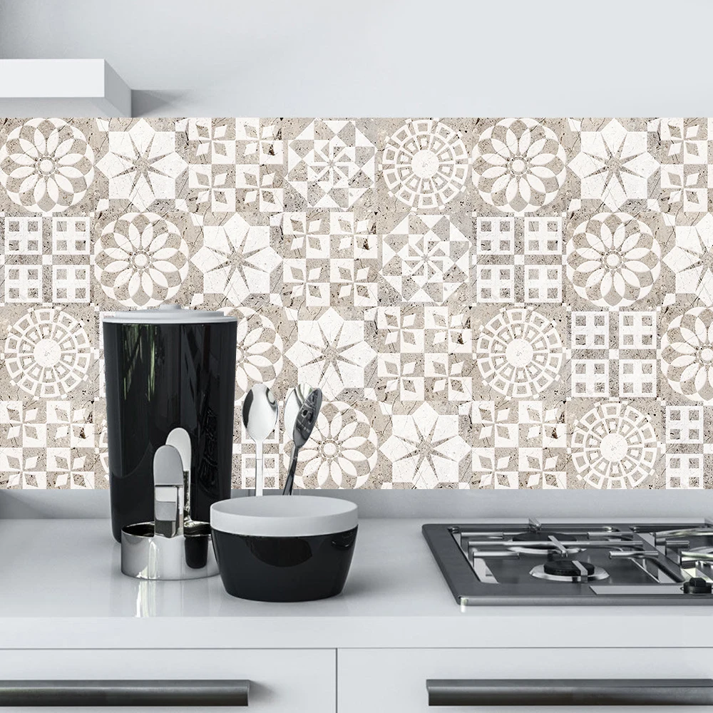 10pcs Modern Frosted Wall Sticker Home Decor For Bathroom Floor Living Room Art Mural Waterpoof Anti-wear Non-slip PVC Wallpaper