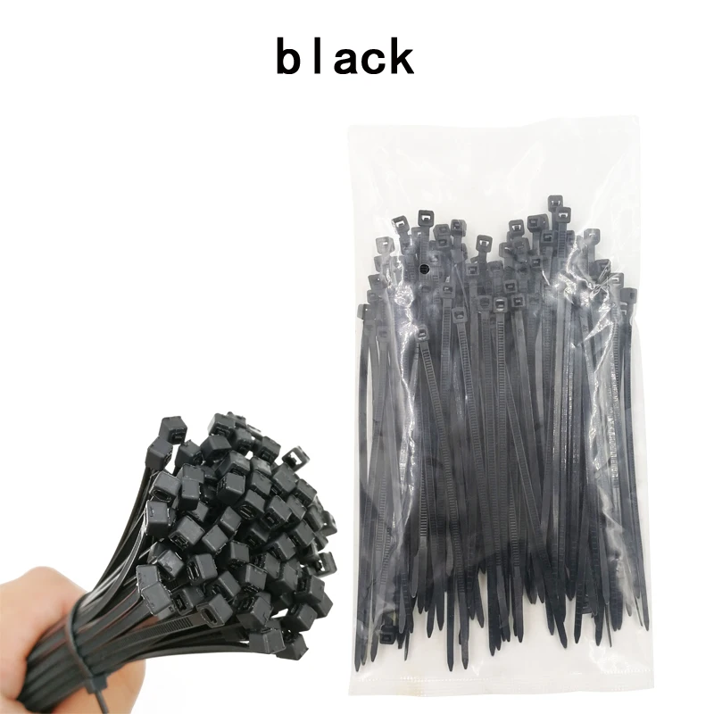 100pcs/pack self-locking cable ties 3*150mm width 2.5mm 6 color plastic zip tie wire binding wrap straps first batch of nylon