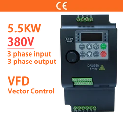 5.5KW 380V 3 Phase 7.5HP Vector Control VFD Variable Frequency Drive Converter Variator for Motor Speed Controller Inverter