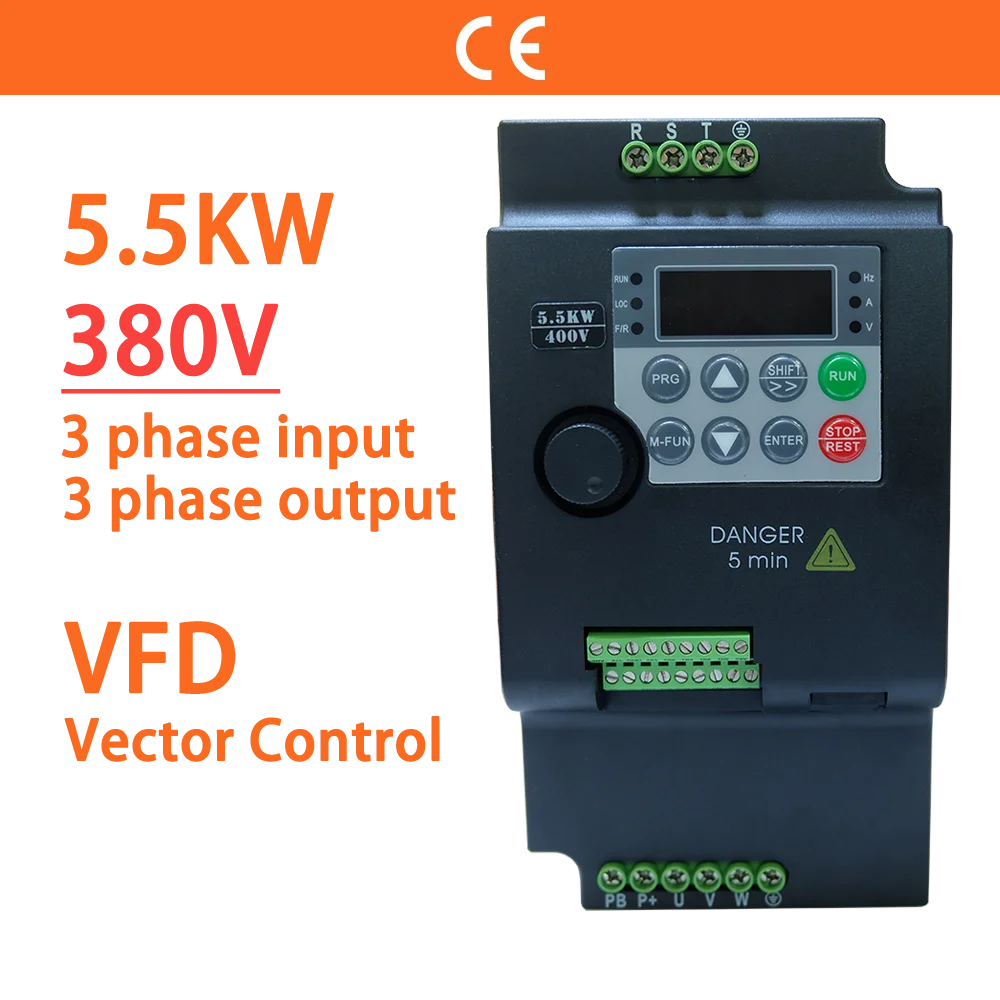 Variador Variável do Conversor da Movimentação da Frequência do Controle Vfd do Vetor da Fase 7.5hp 5.5kw 380v para o Inversor do Controlador da Velocidade do Motor