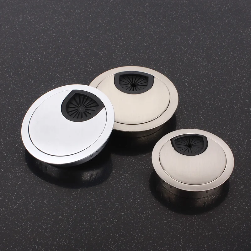 1 Piece Zinc Alloy Office Desk Threading Box Thickened Desk Writing Desk Computer Desk Line Box Hole Cover