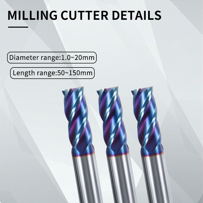HRC 65 Carbide 4 Flute Flat End Mill Tungsten Cobalt Alloy cnc Turning Processing Tool Diameter 50-100mm Shank Metal Face Router