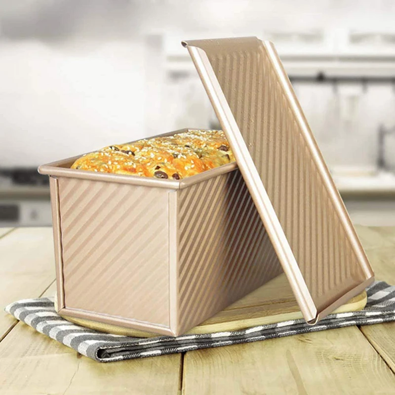 

Toast Box Rectangular Non-stick Bellows Cover for Bread Cakes Loaf Pan Carbon Steel Mold Bread Mold Eco-Friendly Baking Tools