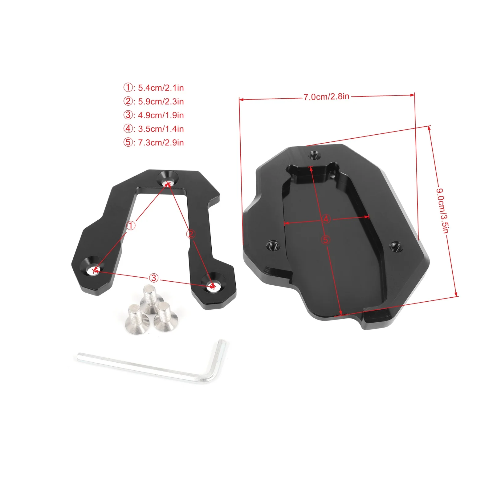 Pé Side Stand Kickstand Extensão Pad, Placa de Apoio para DUCATI Multistrada 950 1100 1200GT 1260 1200/Enduro/Enduro, Pico 1200S