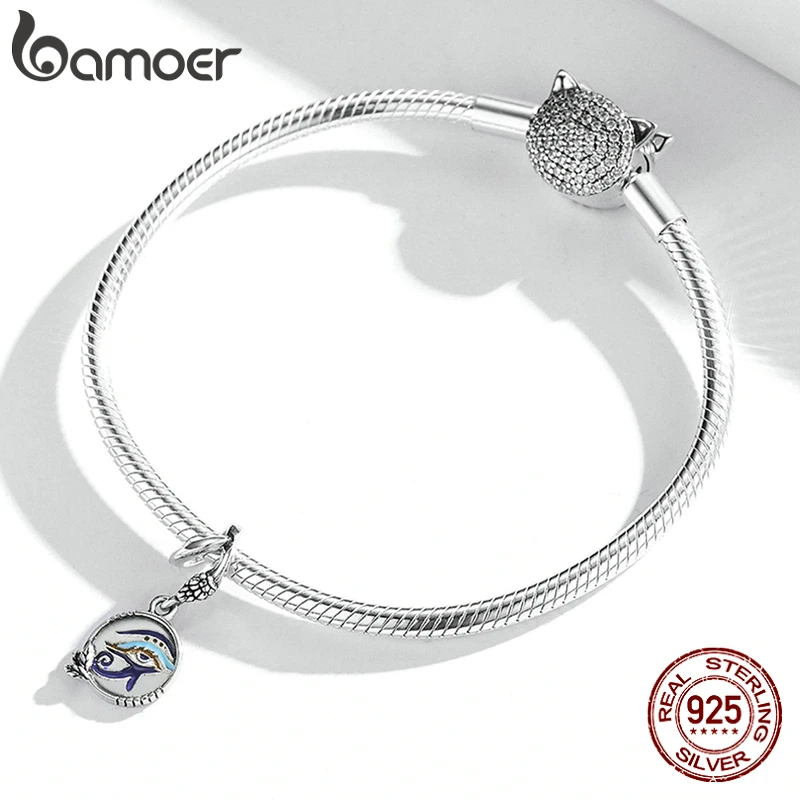 bamoer Legend Egypt Charm 925 Sterling Silver Twin Eyes Charm Pendant for Original Bracelet Bangle Women Fine Jewelry SCC1857