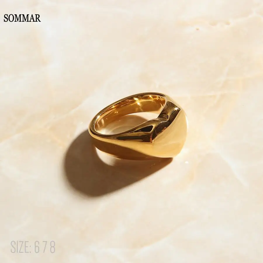 

SOMMAR Hot New Gold color size 10 6 7 8 9 Girlfriend engagement ring Heart shape ring men wedding jewelry