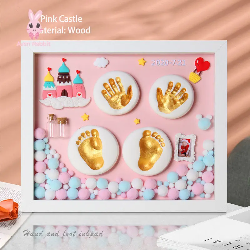 Baby Accessories Newborn Gift Set Baby Items Gift Clay Hand Foot Diy Baby Photo Frame Handprint Footprints Colored Clay Souvenir