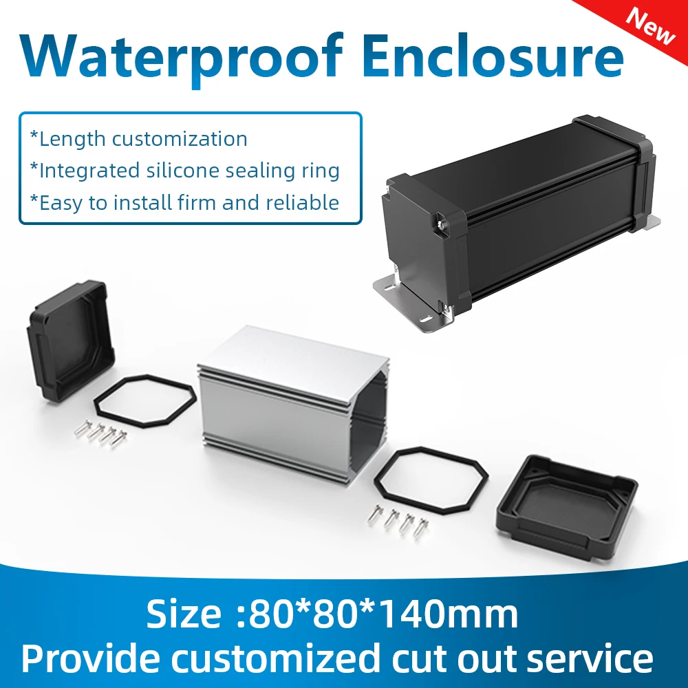 IP68 Metal Enclosure with Integrated silicone sealing ring Housing M02
