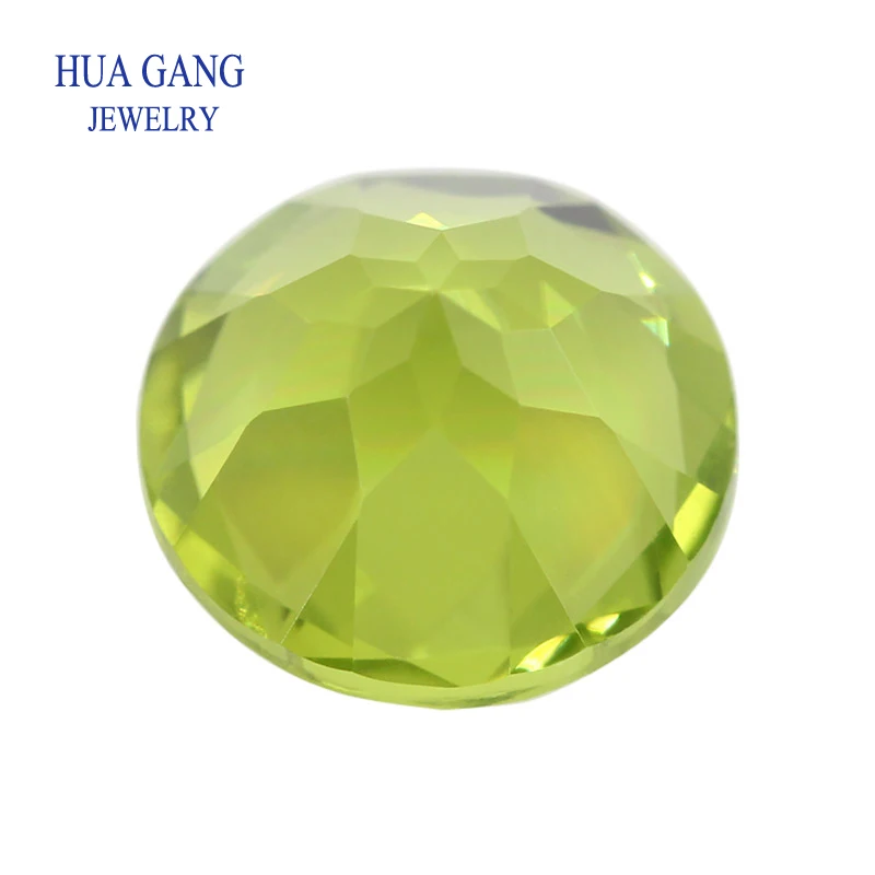 Natural Gemstone Round Chrysolite Olivine Stone Peridot Beads Loose Gemstone Facetted Cut Size 1.0~10mm For DIY Jewelry Making