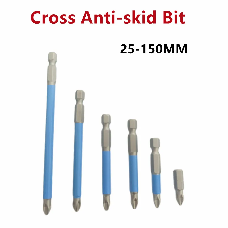 1 Buah Obeng Listrik Bit Anti-selip Silang 25-150Mm Sekrup Bit Listrik Bit Magnetik Kuat Sekrup Magnet Kuat