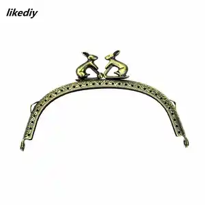 Antique Bronze Kaninchenkopf Metall -Bag -Rahmen, Ambossing -Bogen, Kuss -DIY -Bag -Zubehör, 12,5 Zentimeter, 1 PC 8 Hauptverkäufe Coelho Bronze - №5