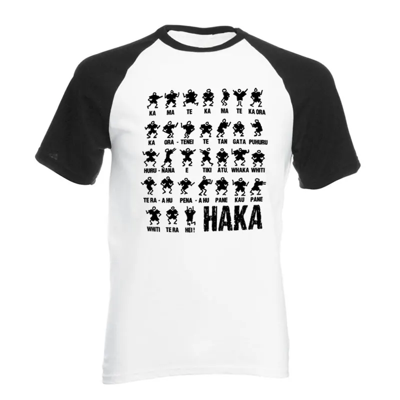 Haka Action Silhouette Mens New Zealand All Tshirt Top Black Funny Rugby Cool Casual Pride T Shirt raglan Short Sleeve Tops Tees