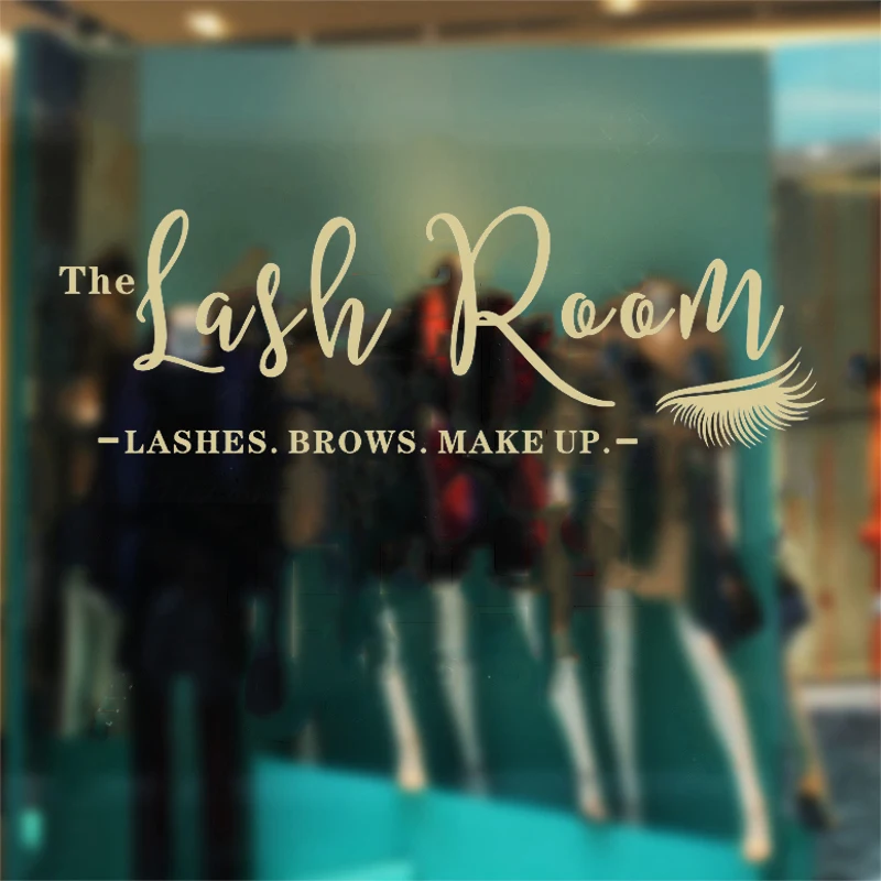 Lash Room Sign Wall Stickers Eyelash Studio Vinyl Decal Beauty Salon Decoration Lashes Brows Art Decals Store Window Wall Decor