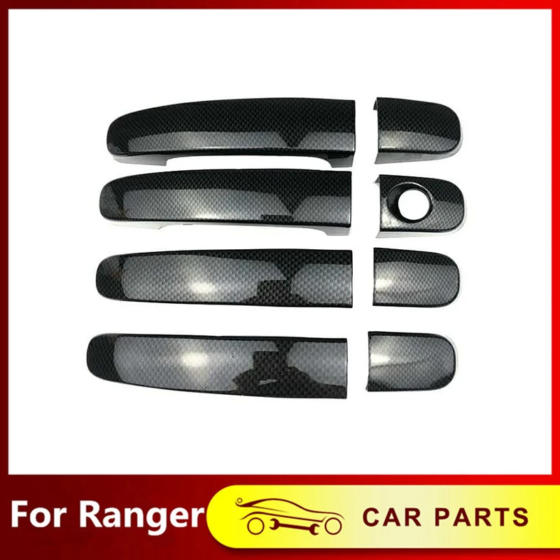 

ABS Carbon Fiber Color Outer Door Handle Cover Decoration Trim Fit For Ford Ranger T6 T7 2012-2018 Off-road 4X4 Accessories