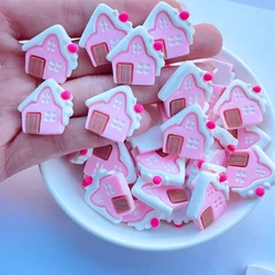 10 Pcs New Cute Resin Mini Cartoon House Flat Back Cabochon Scrapbook Kawaii DIY Embellishments Charm Decorate Accessories C78