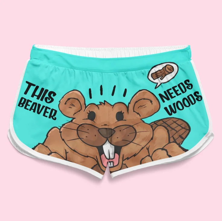 PLstar Cosmos Summer Casual Shorts This Beaver Needs Woods 3D Printed Trousers Girl For Women Shorts Beach Shorts