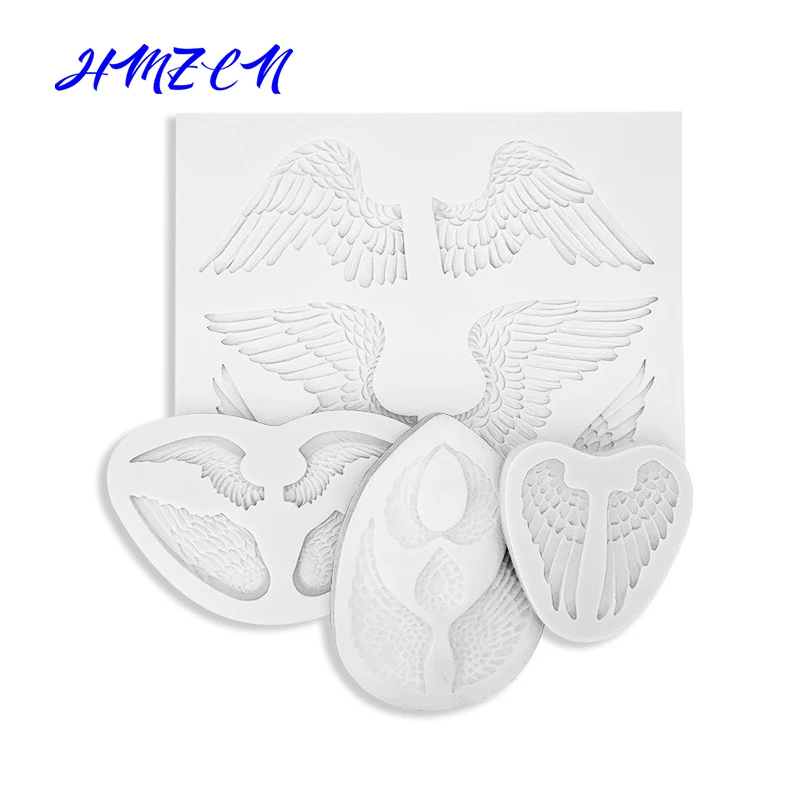 1PC 3D Angel wings Silicone Mold Fondant Cake Baking Mold Chocolate Resin Gypsum Candle Candy Mold