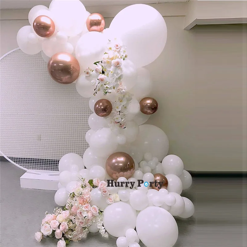 

120pcs Rose Gold Foil Balloon Garland Arch for Wedding Anniversary Party Decoration Balloons Baby Shower Supplies