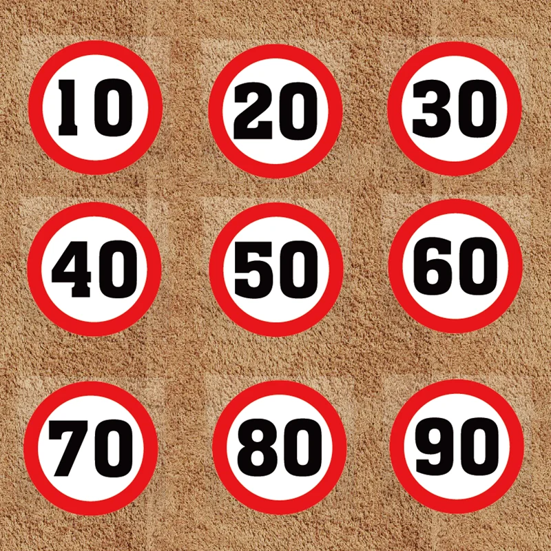 Speed Limit 10 20 30 40 50 60 70 80 90 Km/h Waterproof Reflective Car Stickers