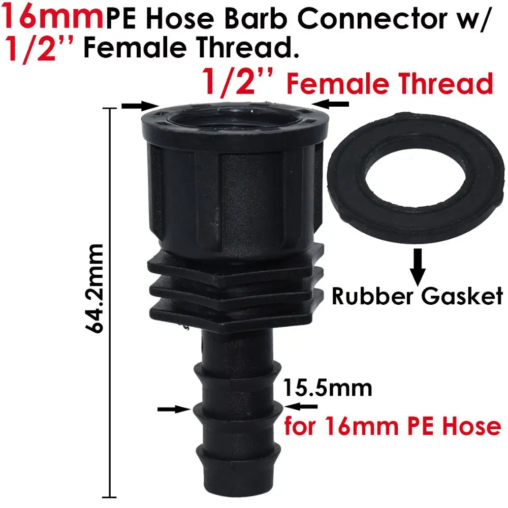 KESLA-conector de rosca hembra a lengüeta, 4 piezas, 1/2 \