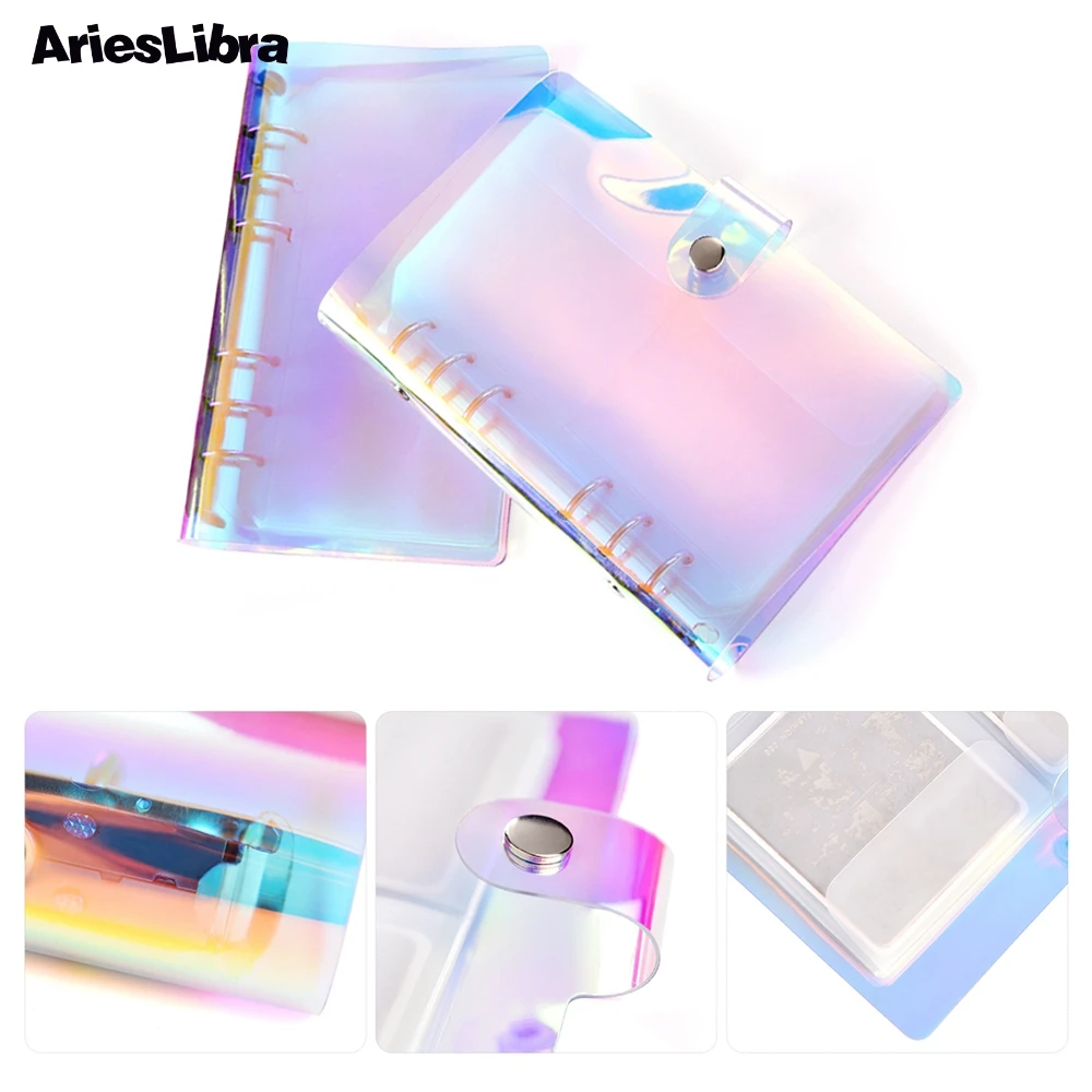 16 Slots Holographics Stamping Plate Case Nail Art Stamp Plate Holder Storage Bag Album for Nail Art Template Bag Organizer