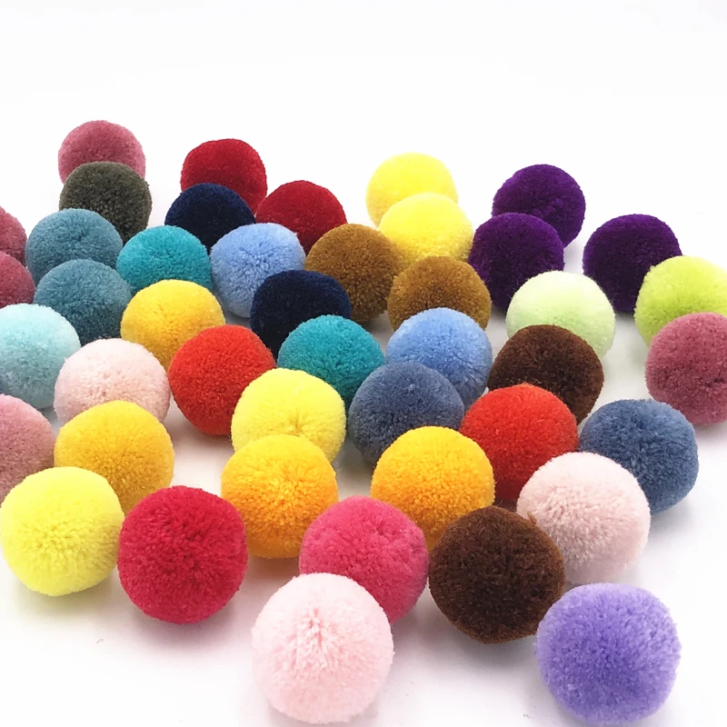 70Pcs/Bag 25mm Cashmere Pompom Ball DIY Wedding Home Velvet Ball Crafts Clothing Jewelry Scarf Wedding Sewing Accessories