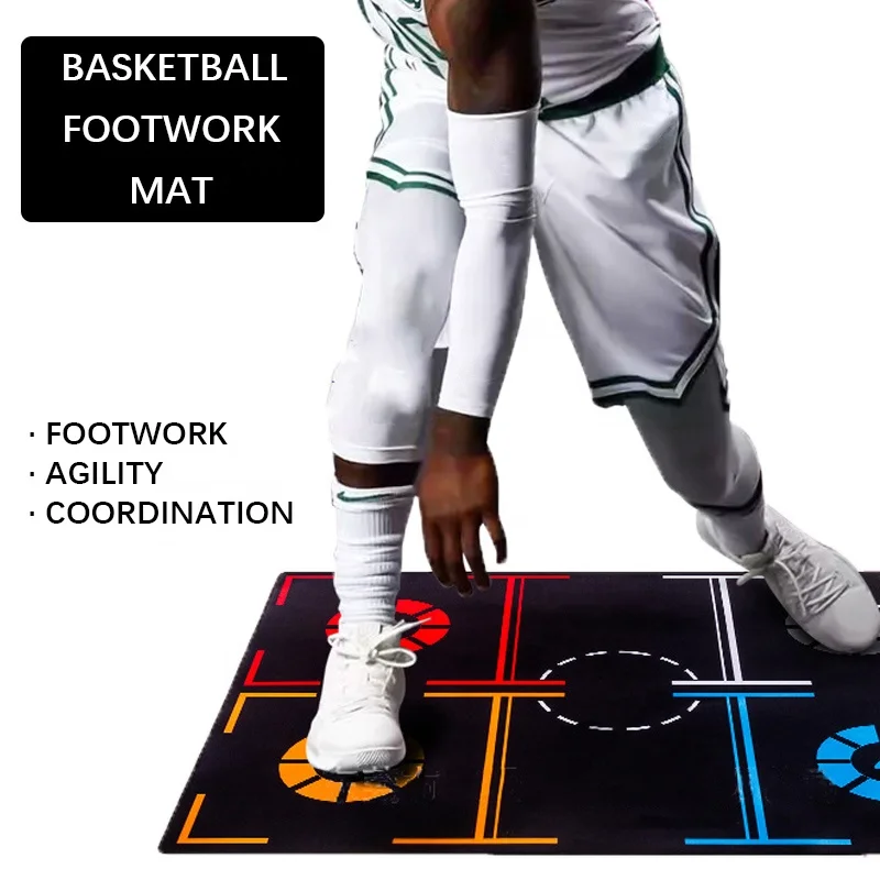 120*86cm Professional Basketball Non Slip Training Mat Dribbling Ball Control Basketball Footstep Mat Silent Dribble Aid