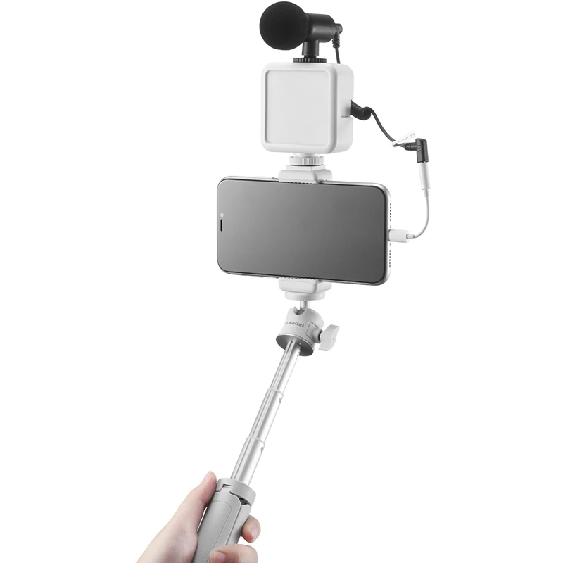Ulanzi-Mini luz LED portátil para vídeo, Triple Zapata fría, recargable, Vlog, luz de relleno, iluminación de fotografía, Kit de trípode CRI95 +