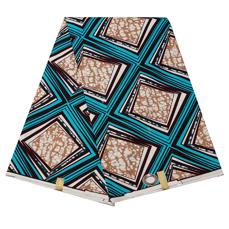 

Polyester Material African Wax Fabric 2020 High Quality Nigeria Geometry Printed Veritable Wax Elegant For Dress 3/6 Yards