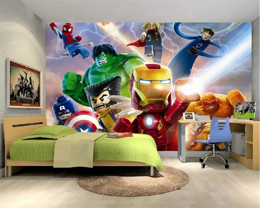 Xuesu 3D Behang Mural 8D Kinderkamer Cartoon Jongen Slaapkamer Achtergrond Muur Interieur Decoratie Muurschildering