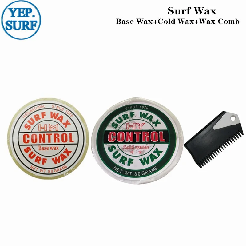 Natural Surfboard Base Wax, Cold Water Wax, Surf Wax Comb for Sport and Surfing