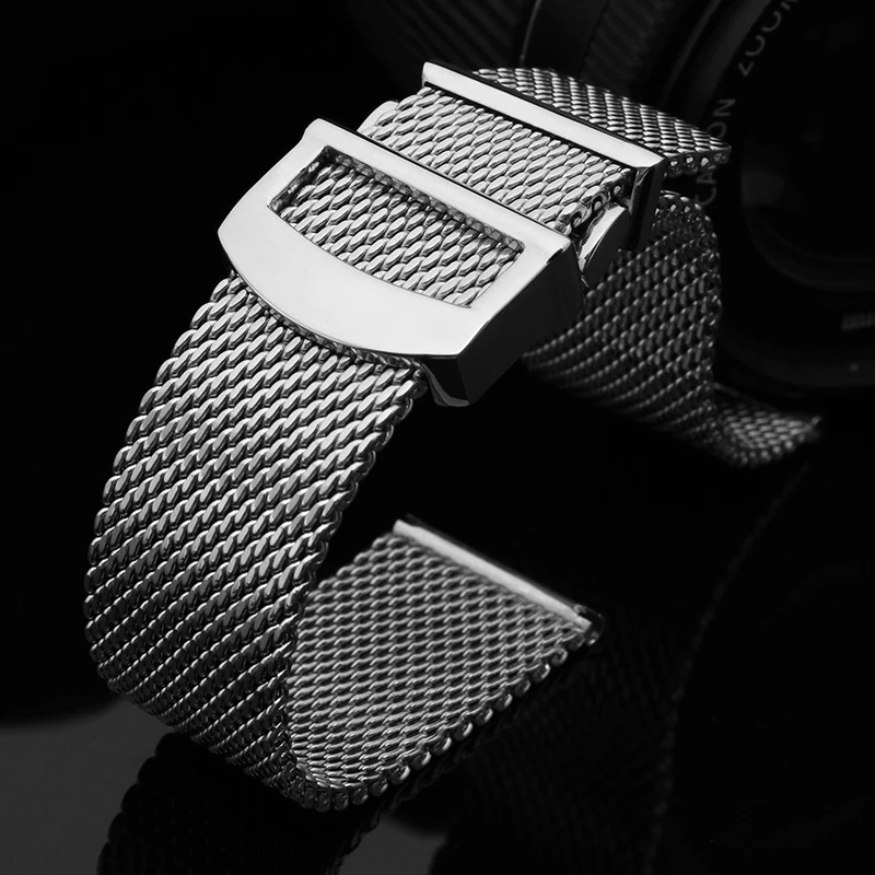 Watch Accessories Folding Clasp Milanese Stainless Steel Mesh Watch band Best For IWC PORTOFINO FAMILY Series Strap 20 22mm