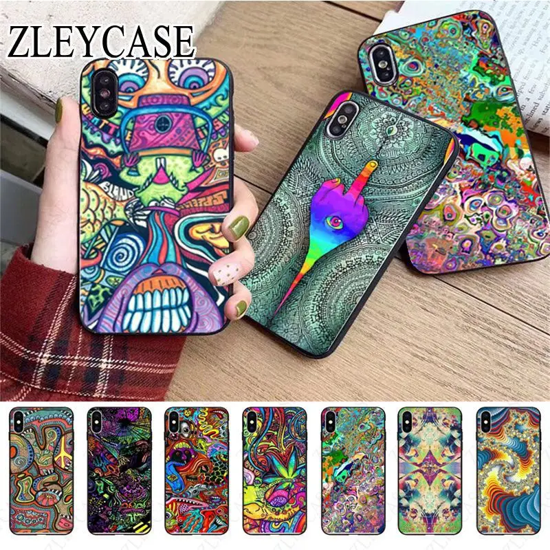 Psychedelic Trippy art Soft Phone Cover For iphone 13pro 14pro 15pro 12pro 11pro xs max 7 8 XR 12mini 15plus 13mini SE2020 cover