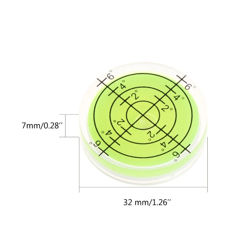 32x7mm Bulls-eye Bubble Degree Marked Surface Level For Camera Circular