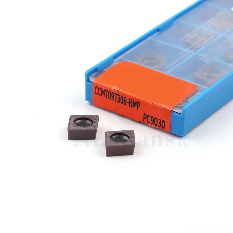 Insertos de carburo CCMT09T308 HMP PC9030, herramientas de torneado de torno CNC CCMT09T304 HMP PC9030, herramienta de torneado de agujero interior, para acero inoxidable