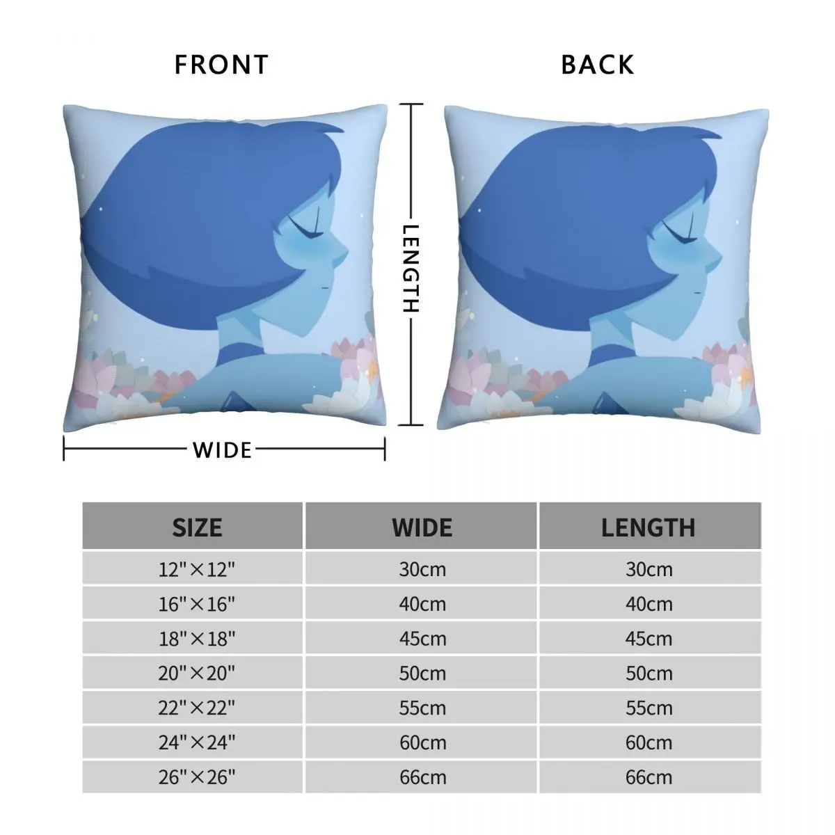 Steven Universe Pastel Lapis Lazuli Square Pillowcase Polyester Linen Velvet Creative Zip Decor Home Cushion Cover Wholesale