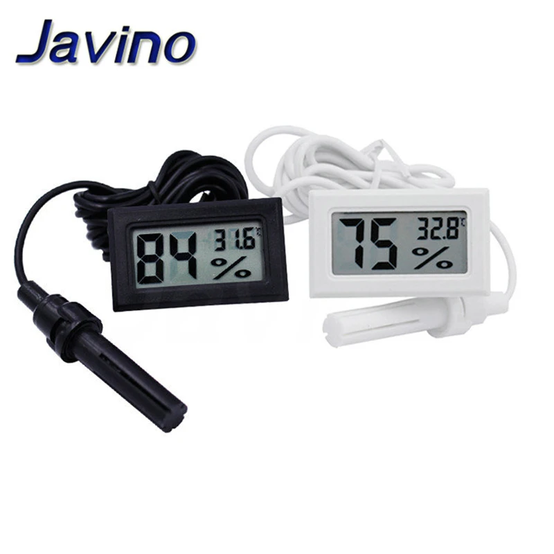 Micro LCD digital thermometer hygrometer indoor convenience temperature sensor  hygrometer instrument with cable