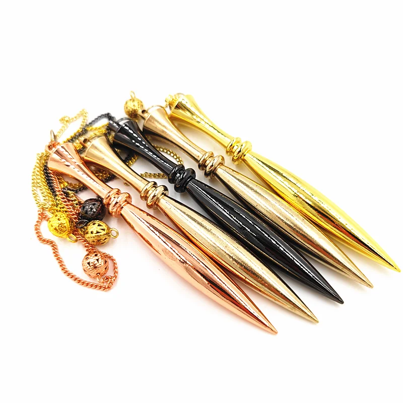 Metal Pendulum for Wicca Antique Pendulum Metal Copper Spiritual Pendulo Radiestesia Healing Pendule Hot Sale Jewelry Gold-color