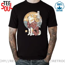 T-shirt homme, estival et à la mode, avec dessin animé japonais Shiba Inu Dog Akita samouraï Warrior Shiba Inu, 2021