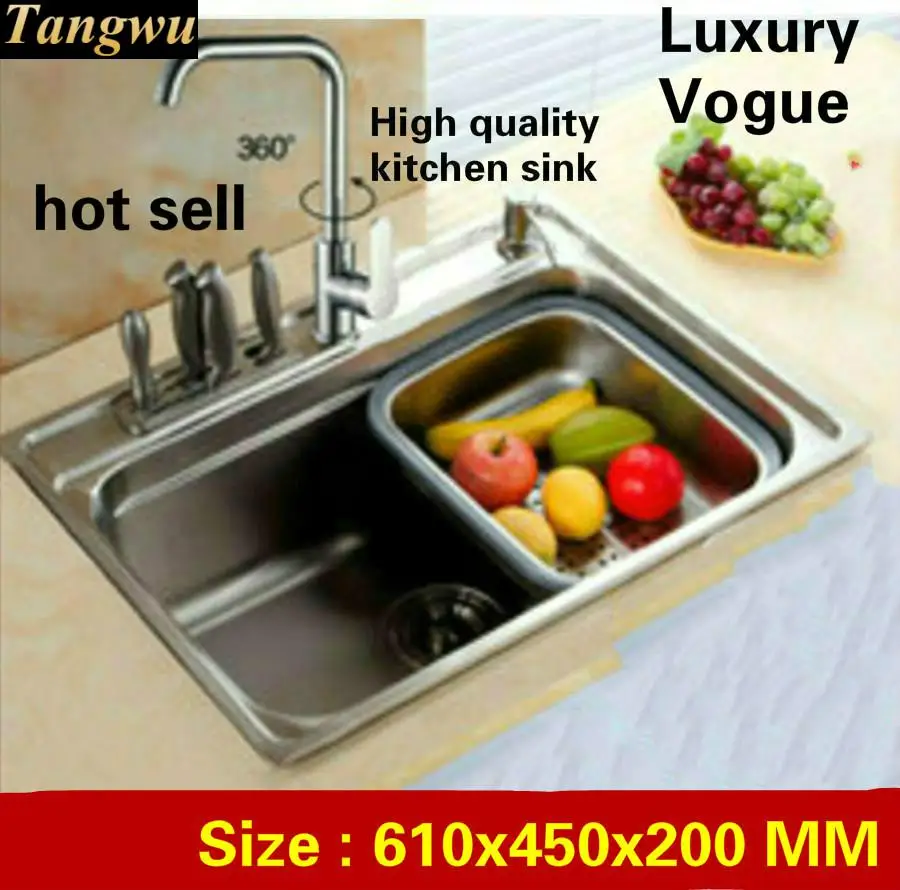 

Tangwu High quality fashion food-grade 304 stainless steel kitchen Sink large single slot 610x450x200 MM