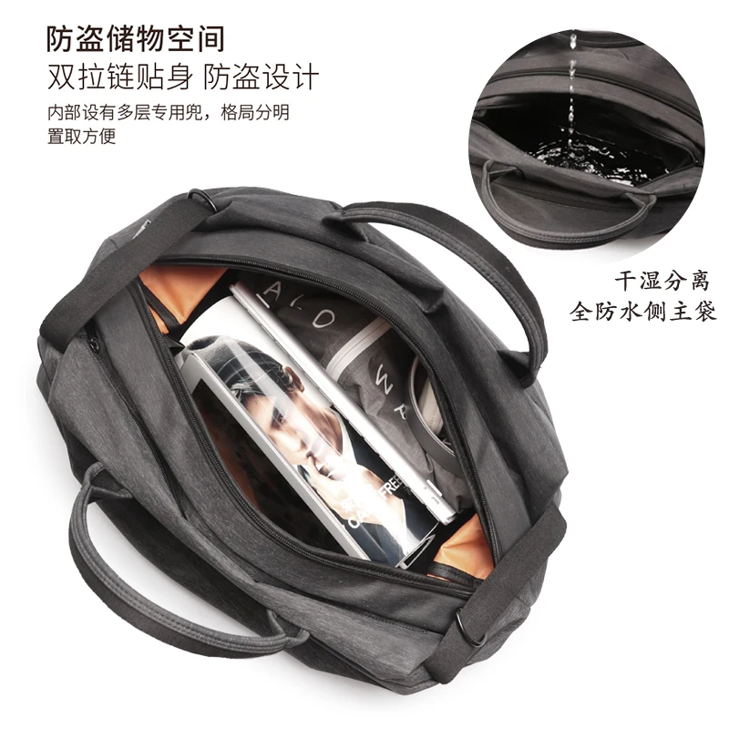 Travel bag men's leisure large capacity luggage bag short trip travel sports fitness bag One Shoulder Messenger Handbag