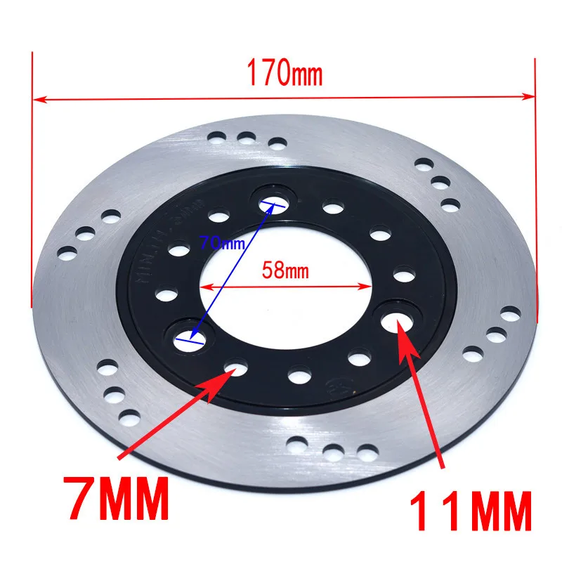 160 170 180 190mm front or rear Brake Disc Inner hole 58mm For Chinese GY6 Scooter i Motorcycle ATV Moped Go Kart Spare Parts