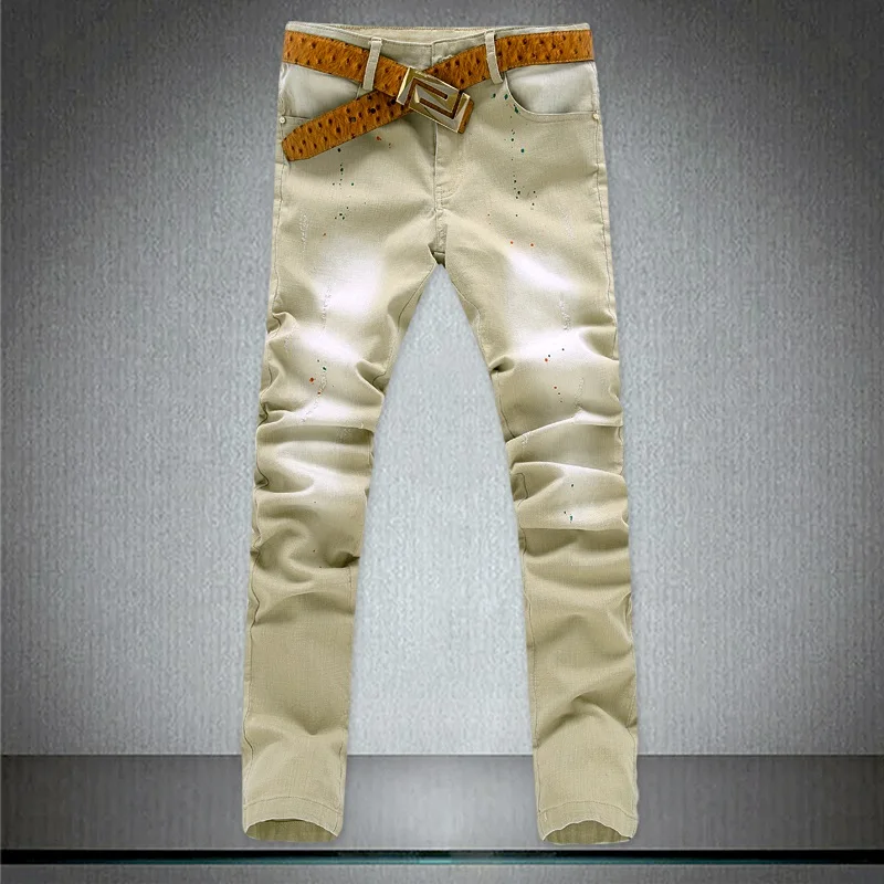 2020 New Men Stretch Skinny Jeans Fashion Casual Slim Fit Denim Trousers Male Khaki Pants Male Brand