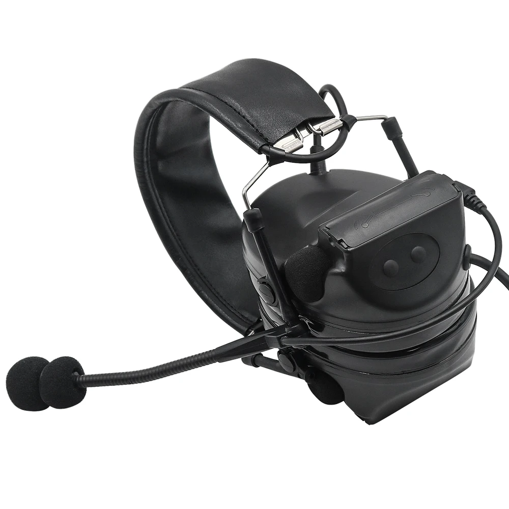 Comtac II Taktisches Headset, Militär-Airsoft-Kopfhörer, Rauschunterdrückung, Pickup-Kopfhörer mit U94 PTT, 2-polig, für Outdoor-Sportarten