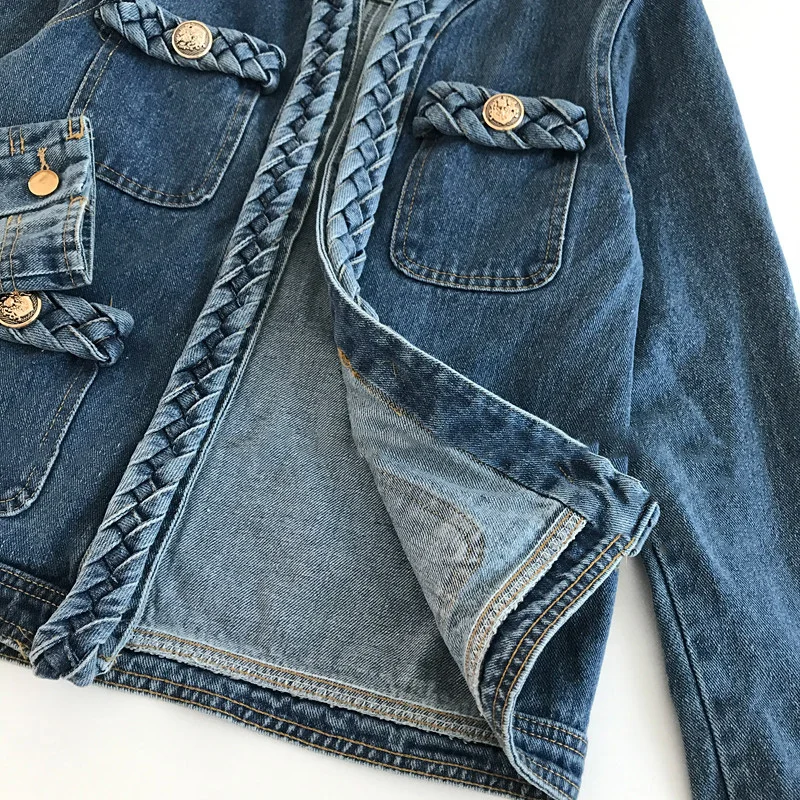 Denim Jacket Women Fall Winter 2025 New Plus Size Denim Jacket European American Chic Top Short Long Sleeve Retro Loose Cardigan