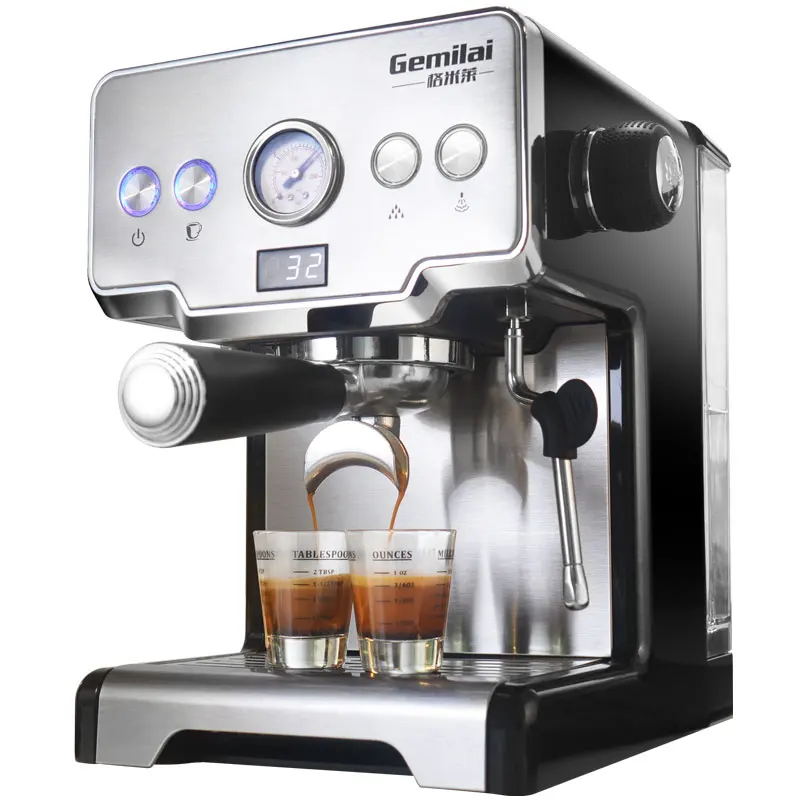 15 Bar Italian Coffee Machine Stainless Steel Steam Semi-automatic Milk Bubble Espresso Coffee Maker Commercial CRM3605