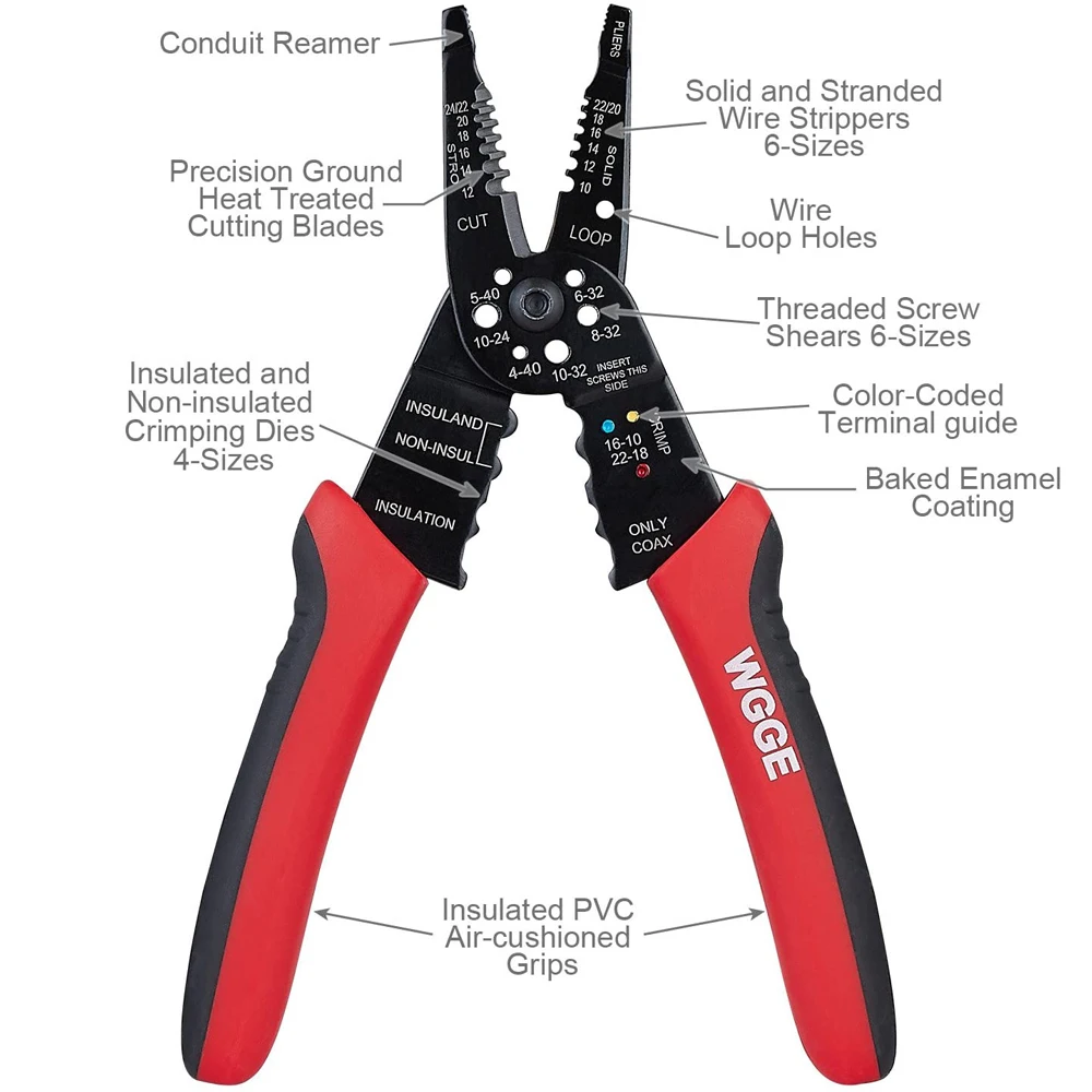 Herramienta de prensado profesional de 8 pulgadas, alicate Pelacables multifunción, cortador de cables, Mini herramienta de prensado manual multiusos