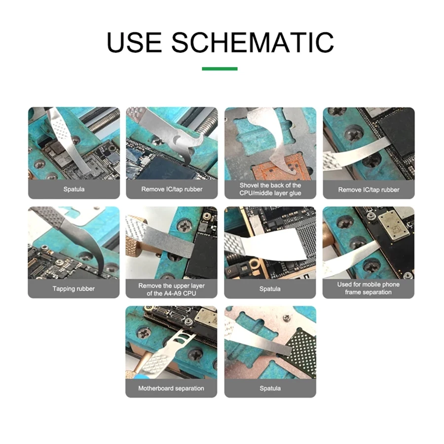 RELIFE CPU Dedicated Disassembly Set RL-049B motherboard chip IC Remove glue Disassemble stick phone repair tool For iphone ipad