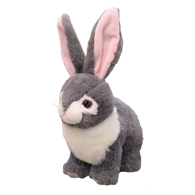 23cm Plush Hare Figure Real Life Cute Rabbit Dolls Home Sofa Ornament Decoration Birthday Gift for Children Girl White Rabbit